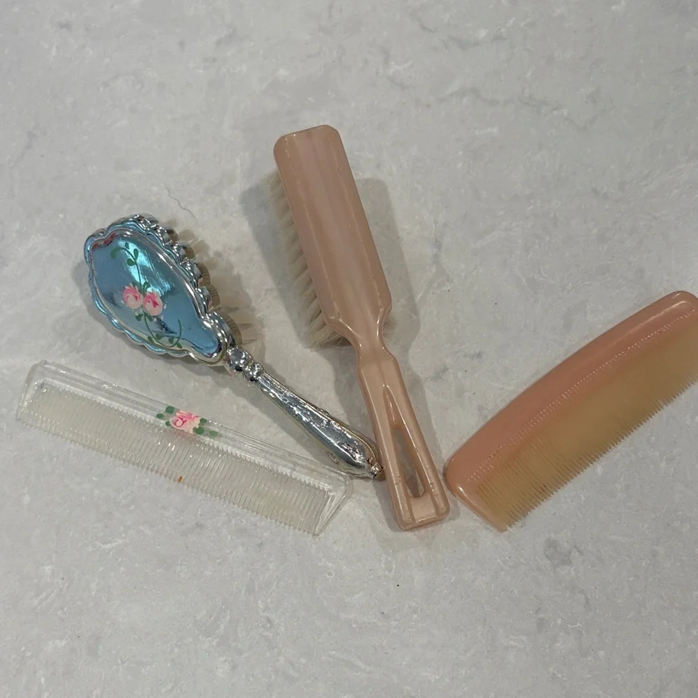 Vintage Hair Brush and Comb Set